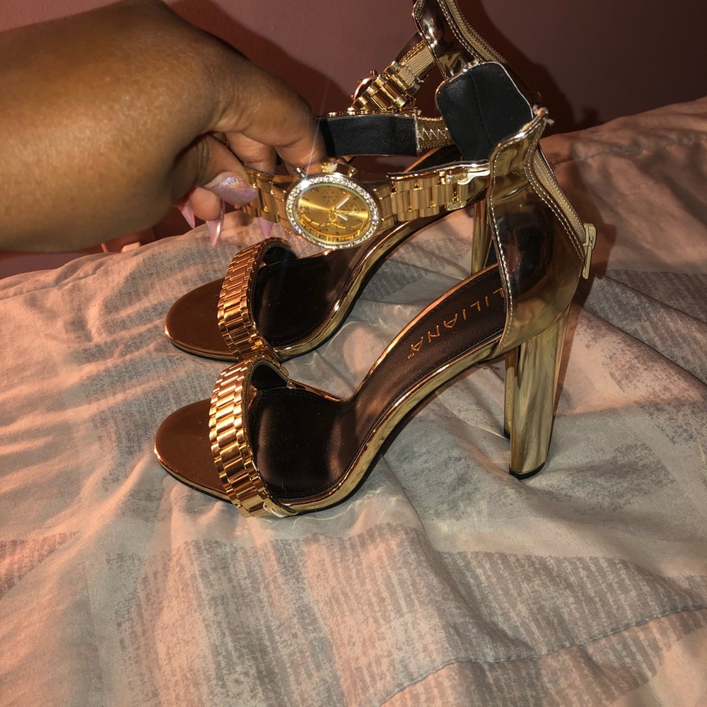 Gold watch heels